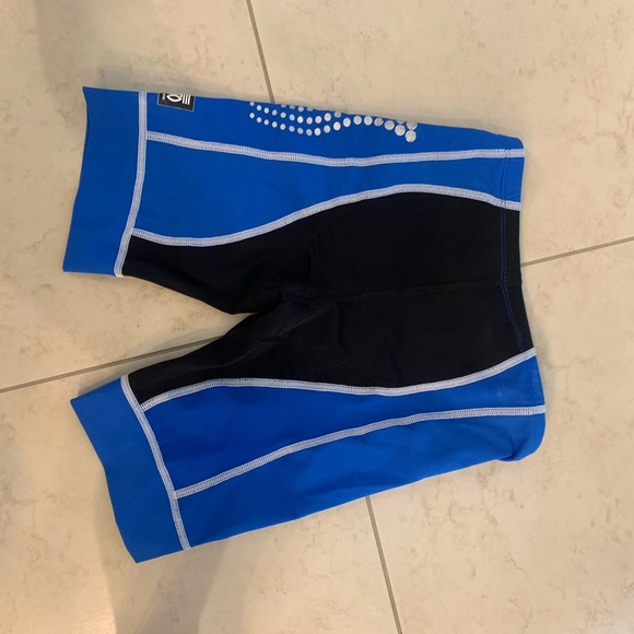 Desoto women’s Small Blue Black Breathable Drawstring Triathlon Shorts - Picture 3 of 5